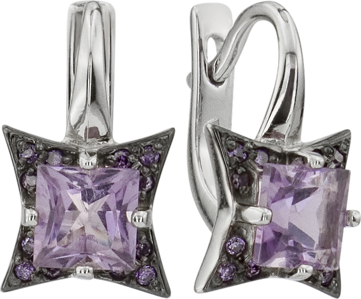 

Серьги женские из золота ALORIS 1570АКц, фианит/аметист, 1570АКц