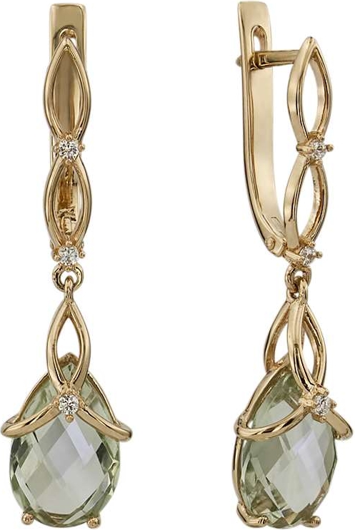 

Серьги женские из золота ALORIS 139АзКц, фианит/аметист, 139АзКц