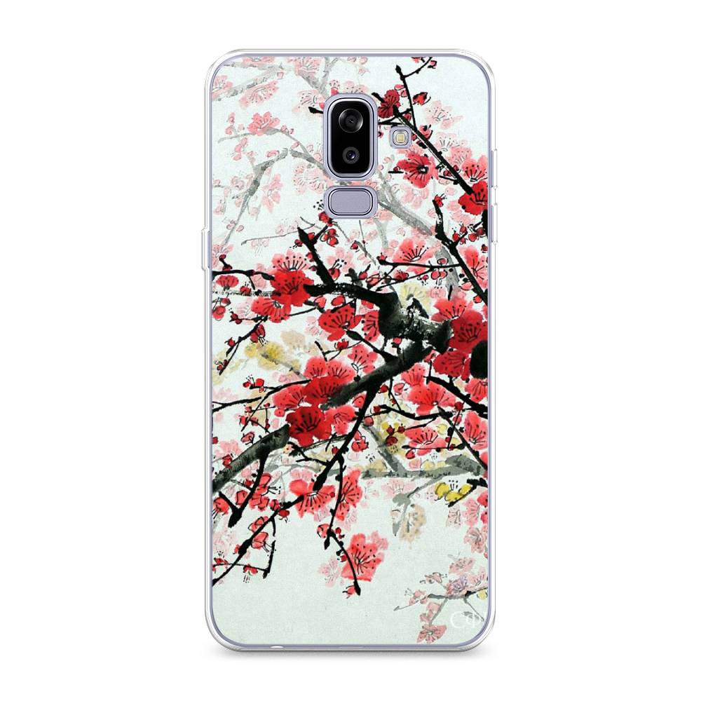 

Чехол Awog на Samsung Galaxy J8 "Сакура", Розовый;черный, 26550-4