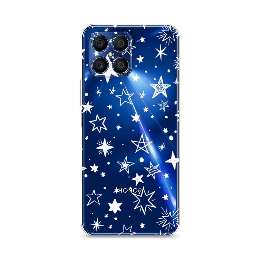 фото Чехол awog "звездочки графика белая" для honor x8
