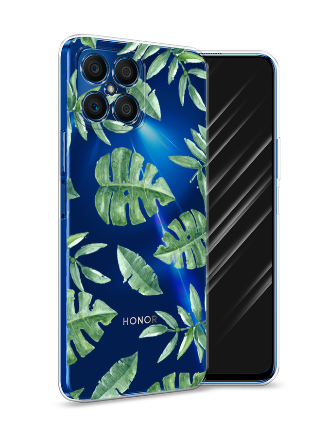 

Чехол Awog на Honor X8 "Нарисованные пальмовые листья", Зеленый, 6107650-4
