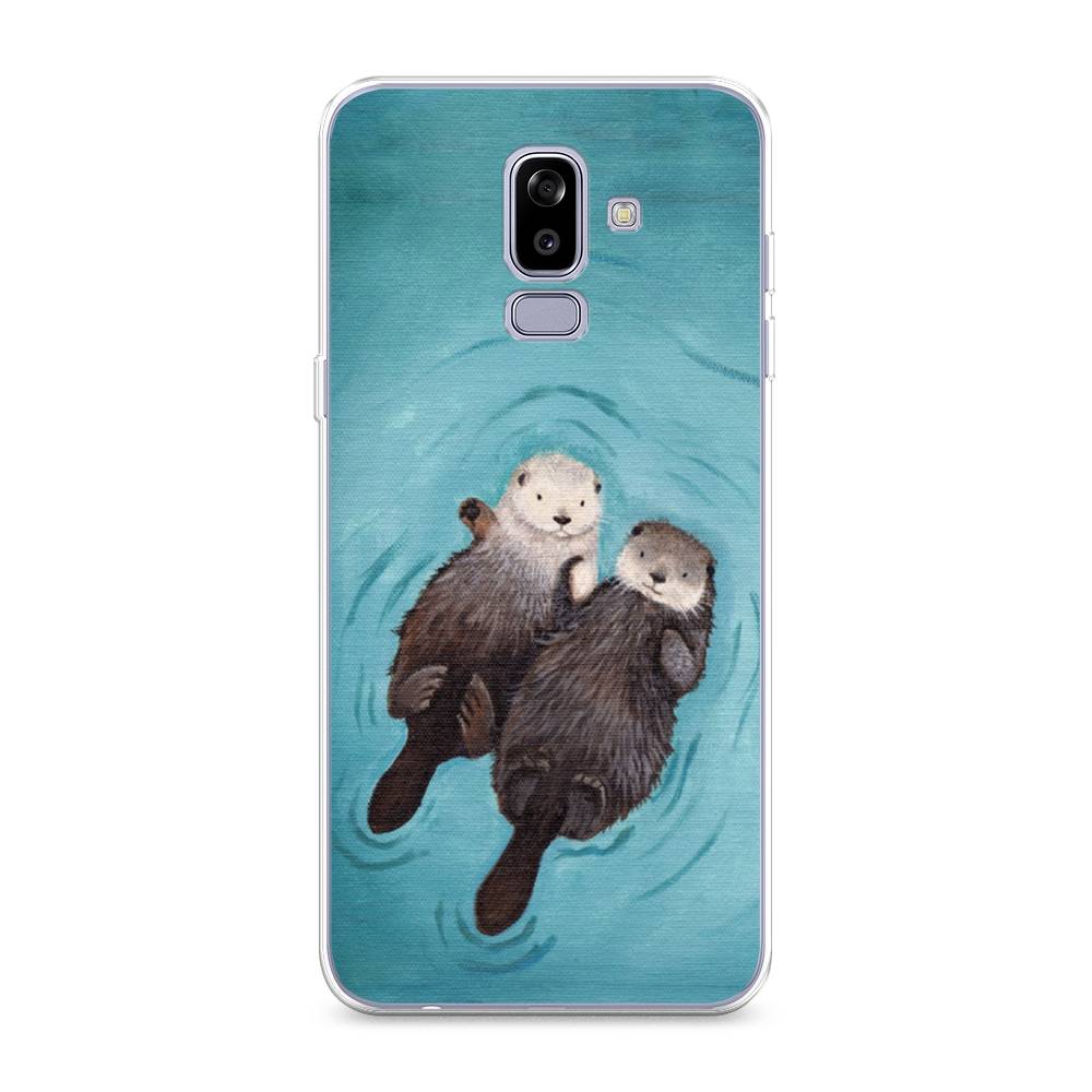 

Чехол Awog на Samsung Galaxy J8 "Парочка бобров", Голубой, 26550-10
