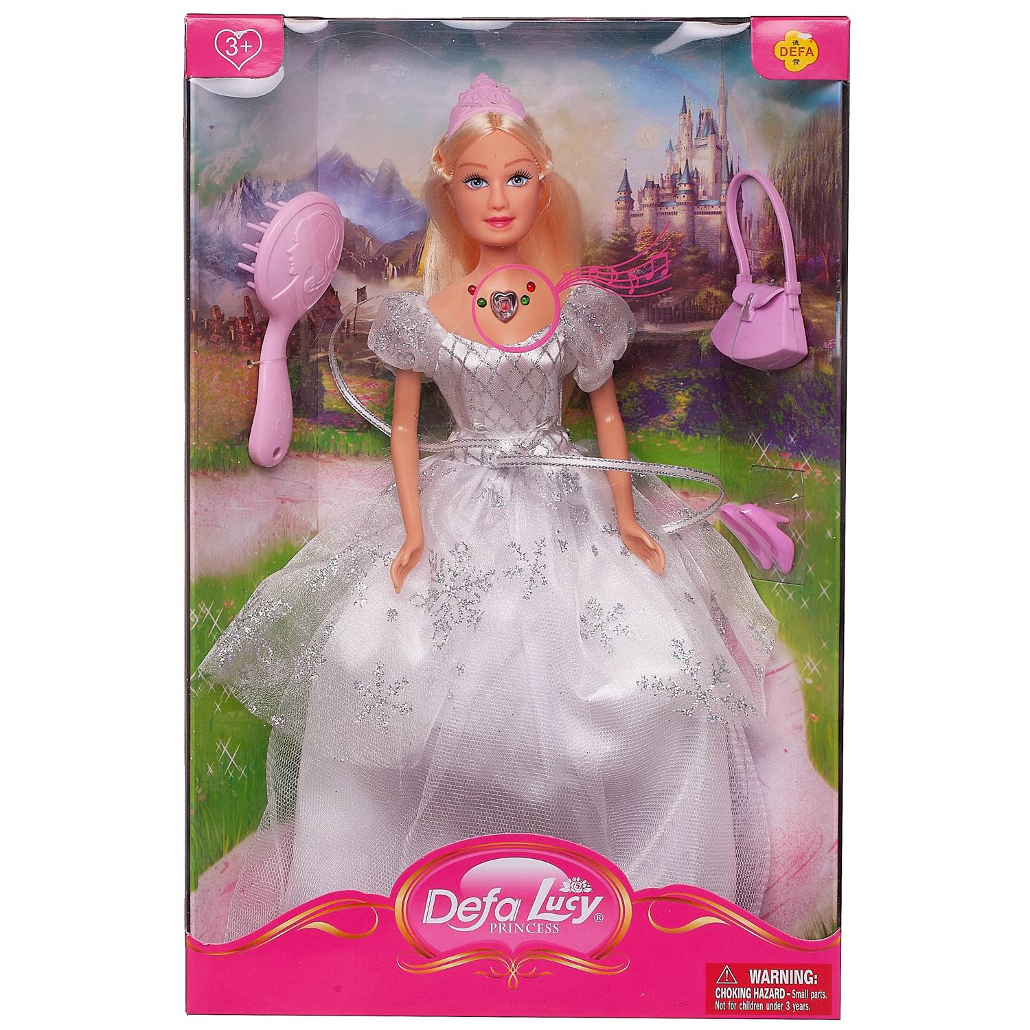 Кукла Defa Lucy Принцесса в белом платье в наборе с игровыми предметами, 29 см defa кукла красивая принцесса 29 см