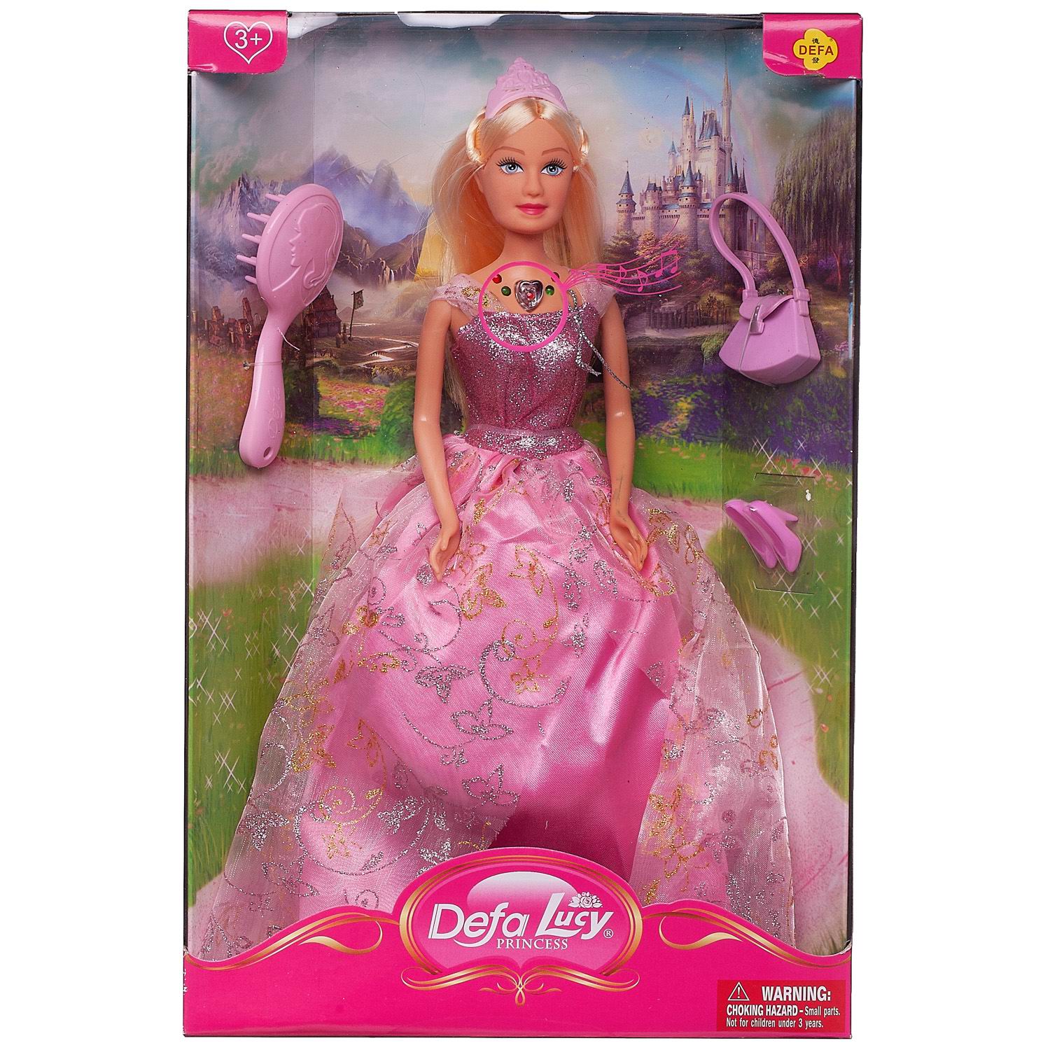 Кукла Defa Lucy Принцесса в розовом платье в наборе с игровыми предметами, 29 см кукла junfa зимняя принцесса в розовом платье 22 см wj 34770