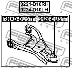 

Рычаг Febest 0224d10rh Nissan Terrano D10 2014- Рычаг Передний Правый / 54500-00q2a Febest