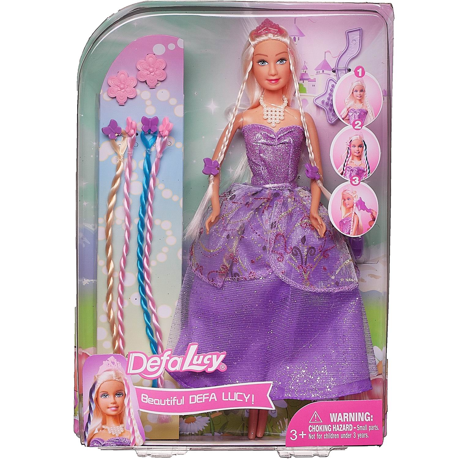 Кукла Defa Lucy в фиолетовом платье в наборе с игровыми предметами, 29 см кукла в наборе с аксессуарами римские каникулы 29 см mia 200669824 2