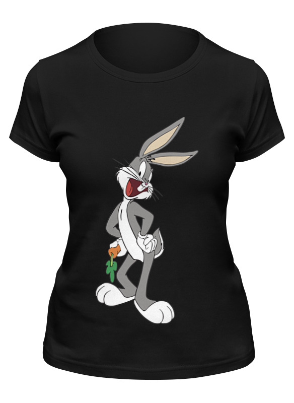 

Футболка женская Printio Багз банни (bugs bunny, кролик багз) черная 2XL, Багз банни (bugs bunny, кролик багз)