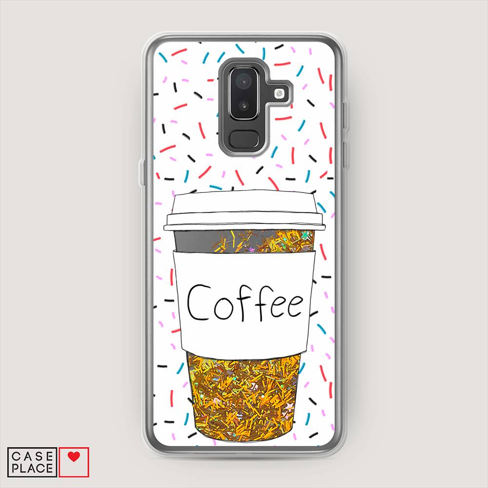 фото Чехол awog "coffee прозрачный стакан" для samsung galaxy j8