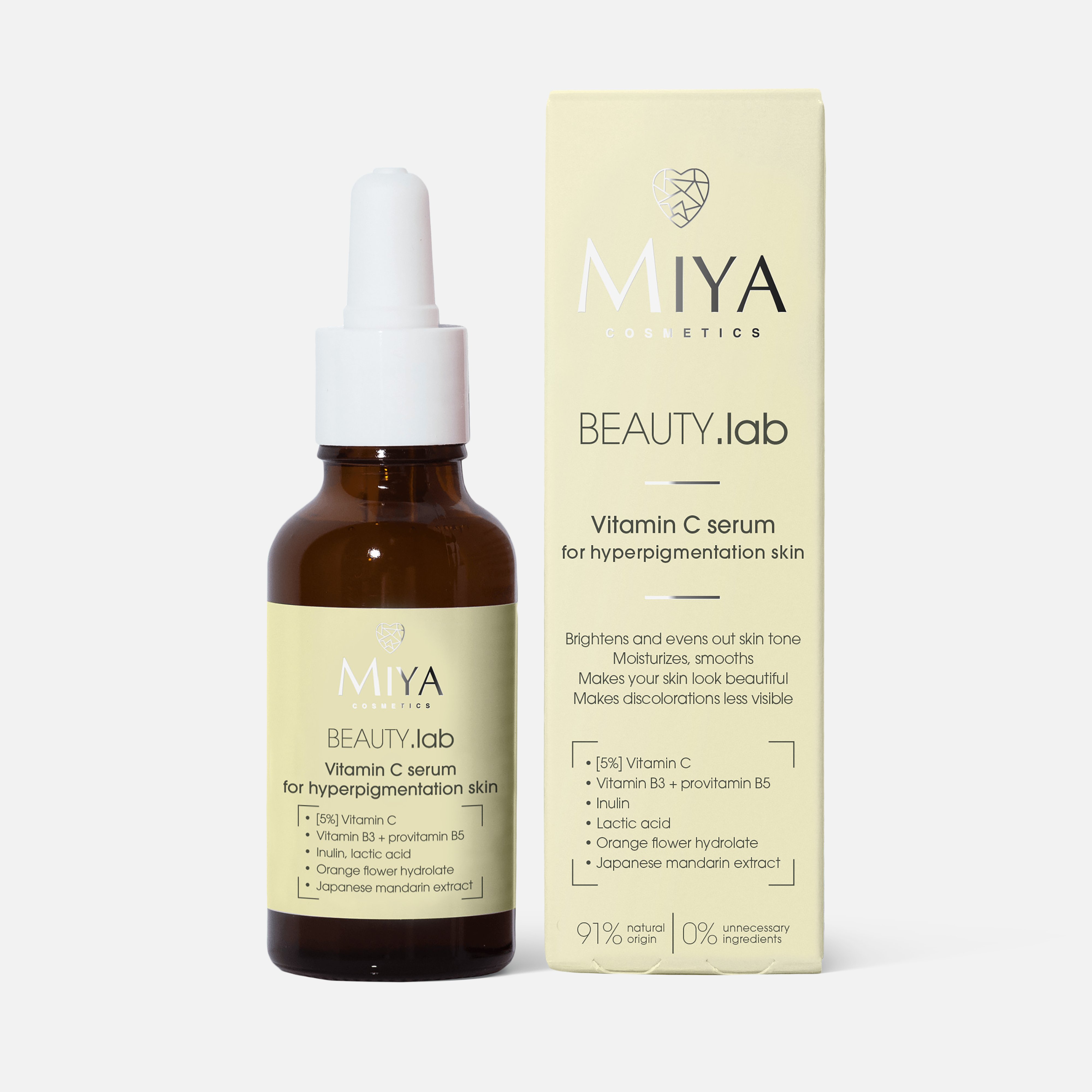 Сыворотка для лица Miya cosmetics Beauty.Lab for hyperpigmentation skin Vitamin C, 30 мл сыворотка для лица miya cosmetics beauty lab hydrating triple hyaluronic acid 2% 30 мл