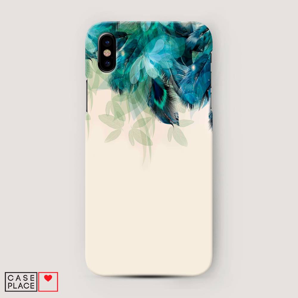 

Пластиковый чехол "Перья голубого цвета" на Apple iPhone XS Max (10S Max), 11920-1