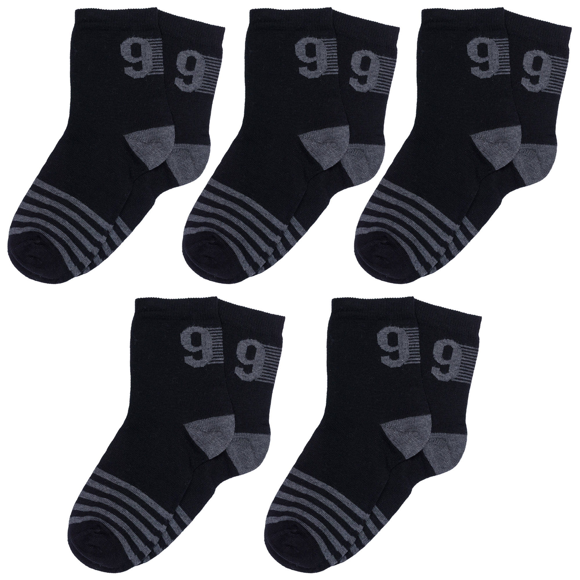 Носки для мальчиков Rusocks 5-Д3-13499 черный; серый 26-28