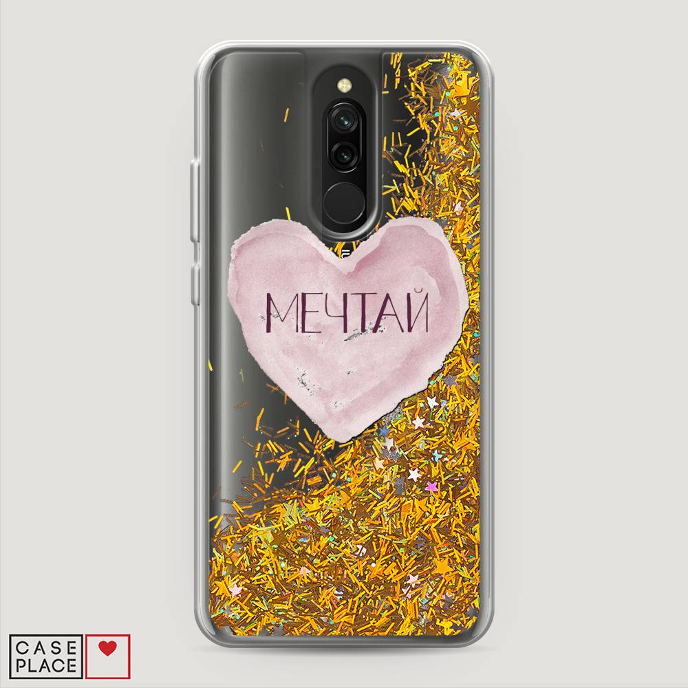 

Жидкий чехол с блестками "Мечтай сердце" на Xiaomi Redmi 8, 37190-1