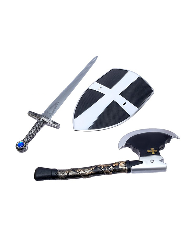 Игрушечный набор рыцаря Крестоносец Цв: Серый-Черный