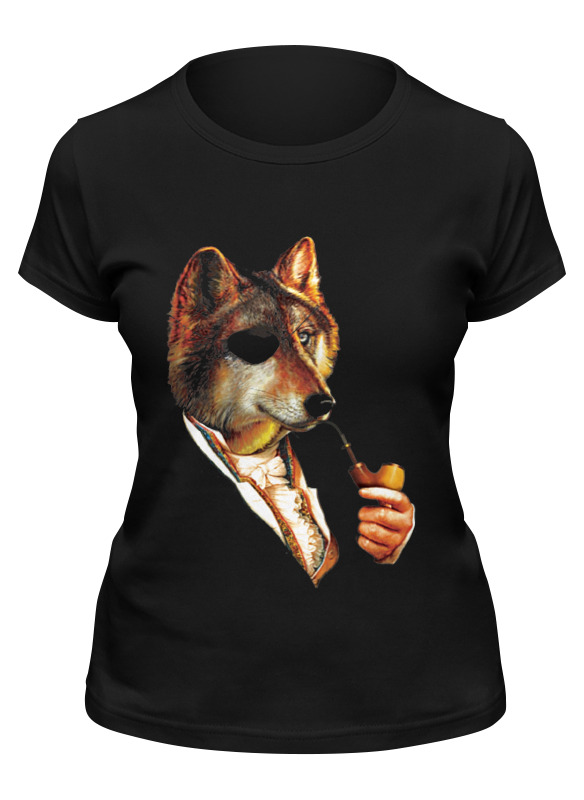 

Футболка женская Printio Одноглазый волк черная M, Черный, Одноглазый волк