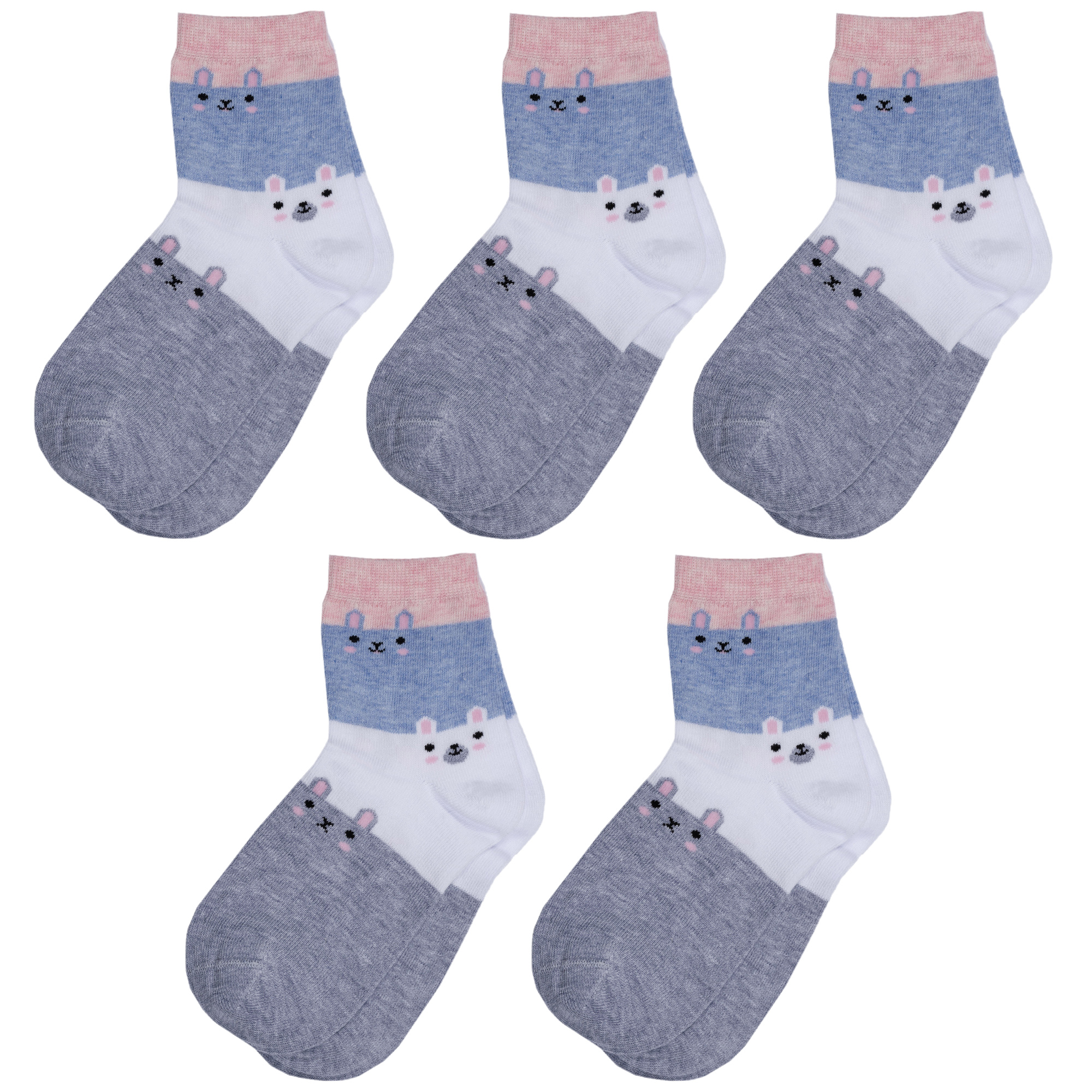 

Носки для девочек Rusocks 5-Д-31349 розовый; голубой; белый; серый 24, 5-Д-31349