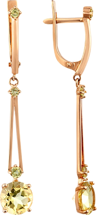 

Серьги женские из золота ALORIS 1921Ц, цитрин, 1921Ц