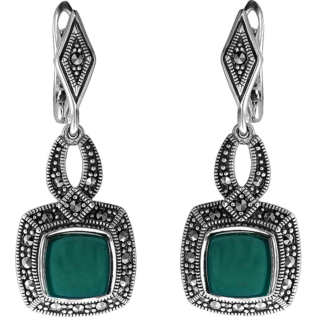 

Серьги женские из серебра Эстет С26С450848Ч, марказит/оникс, С26С450848Ч