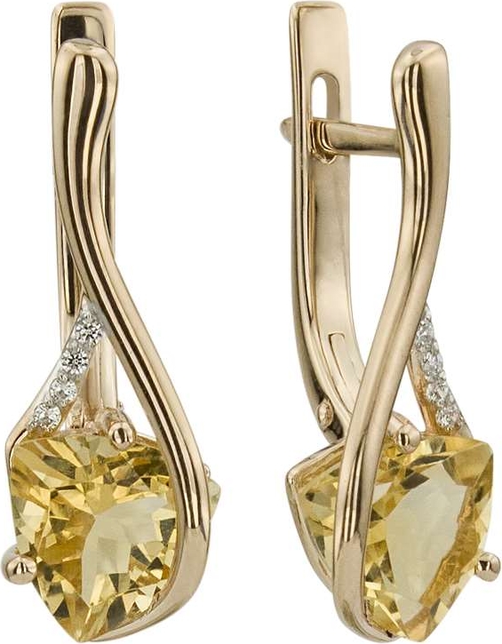 

Серьги женские из золота ALORIS 1702ЦКц, фианит/цитрин, 1702ЦКц
