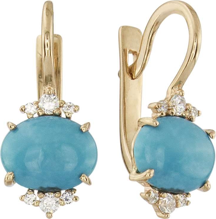 

Серьги женские из золота ALORIS 1501БКц, фианит/бирюза, 1501БКц
