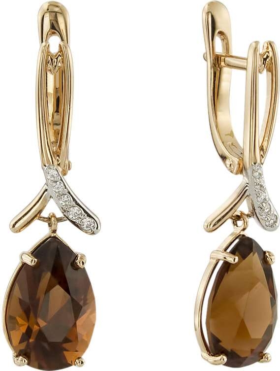 

Серьги женские из золота ALORIS 1441ЦКц, фианит/цитрин, 1441ЦКц