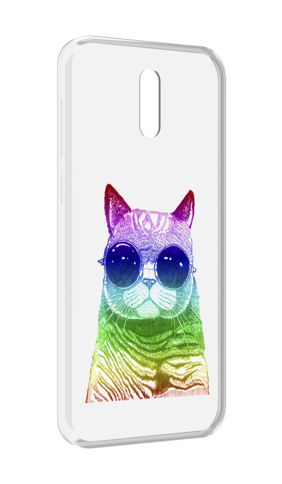 

Чехол MyPads Кот в очках для Alcatel 3L (2019), Прозрачный, Tocco