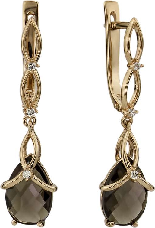 

Серьги женские из золота ALORIS 139РКц, фианит/раухтопаз, 139РКц