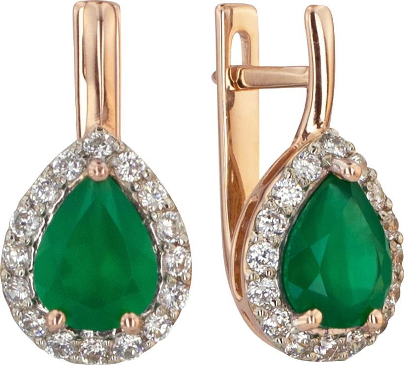 

Серьги женские из золота ALORIS 1347АгзКц, фианит/агат, 1347АгзКц