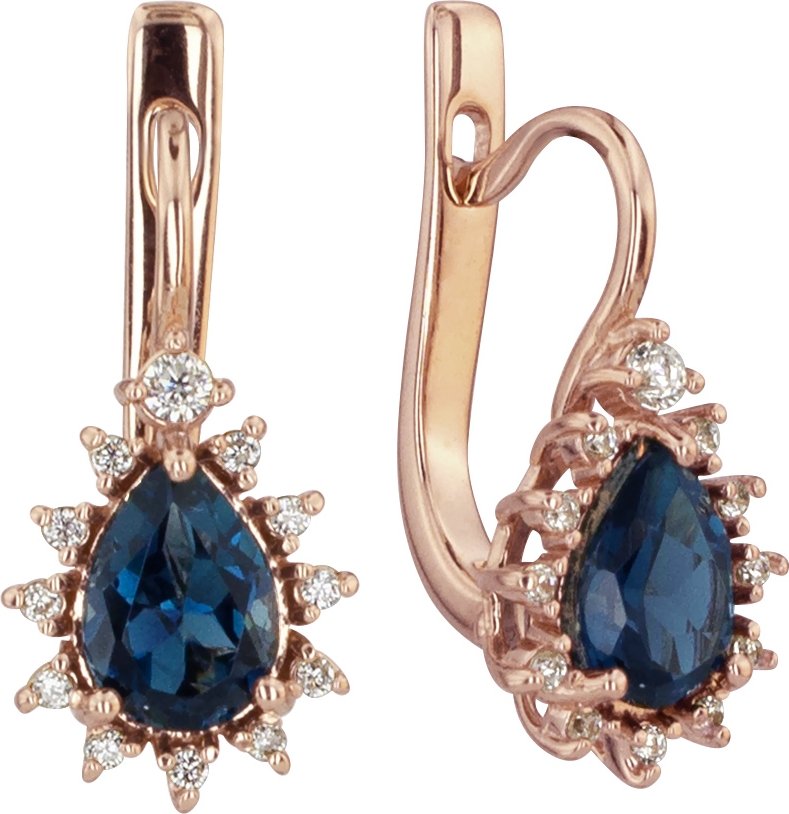 

Серьги женские из золота ALORIS 1316ТлКц, фианит/топаз, 1316ТлКц