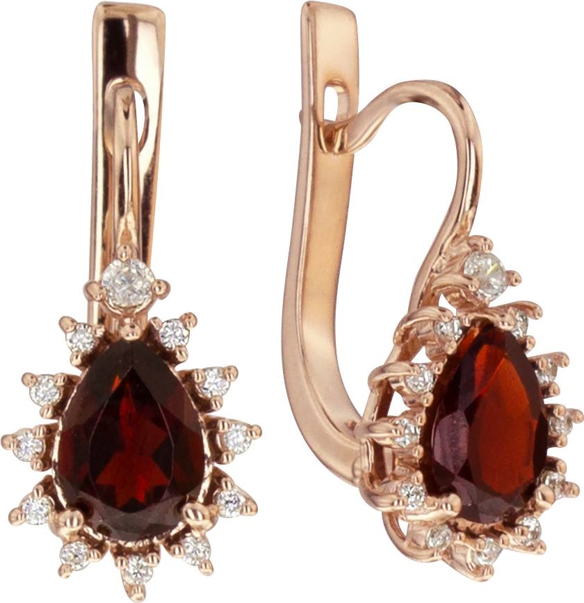 

Серьги женские из золота ALORIS 1316ГКц, гранат/фианит, 1316ГКц