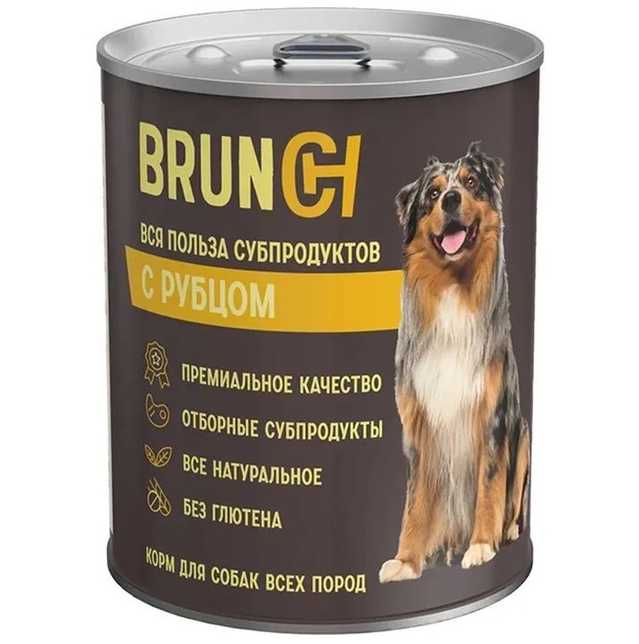 фото Консервы для собак brunch с рубцом, 850г