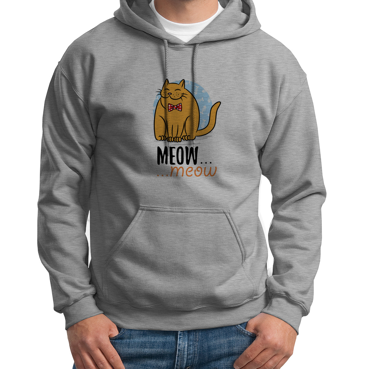 

Худи унисекс CoolPodarok Прикол Meow meow есть параон серое 44 RU, Серый, 4S015974
