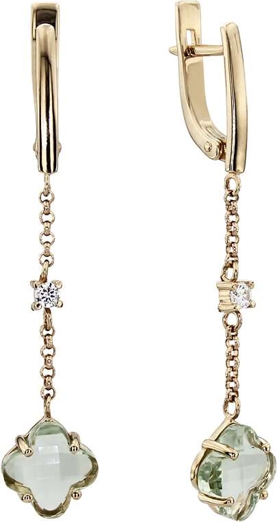 

Серьги женские из золота ALORIS 095АзКц, фианит/аметист, 095АзКц