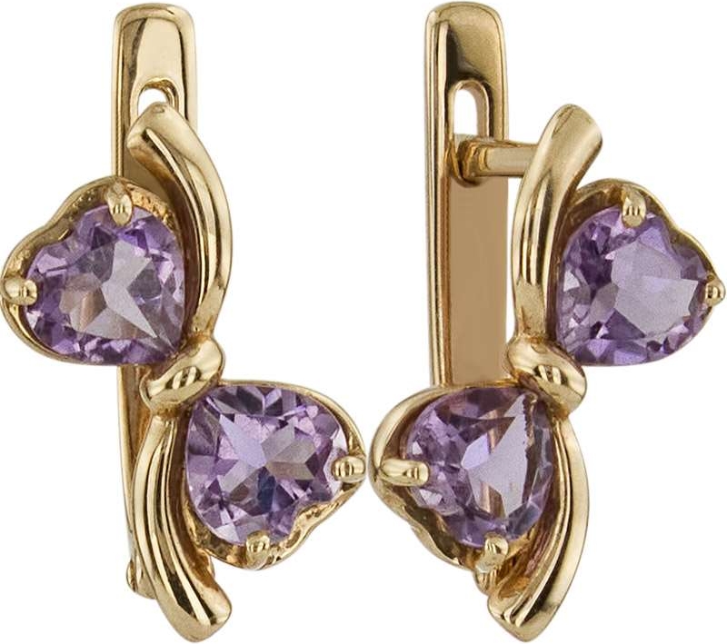 

Серьги женские из золота ALORIS 571А, аметист, 571А