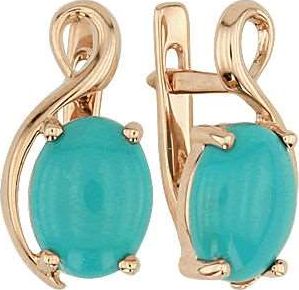 

Серьги женские из золота ALORIS 527Б, бирюза, 527Б