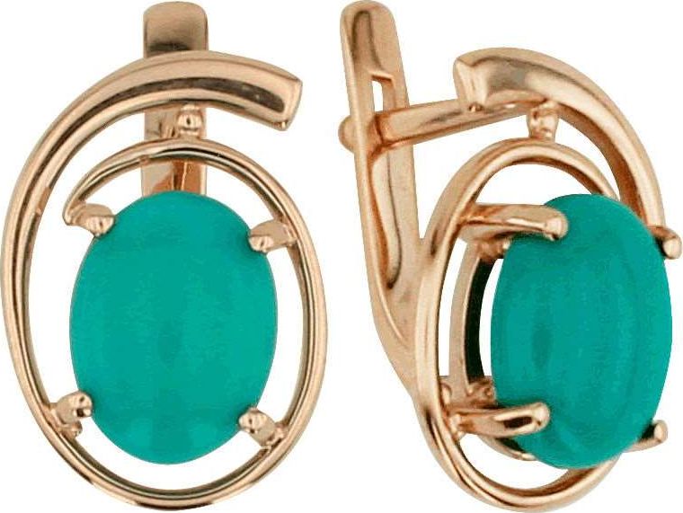 

Серьги женские из золота ALORIS 392Б, бирюза, 392Б