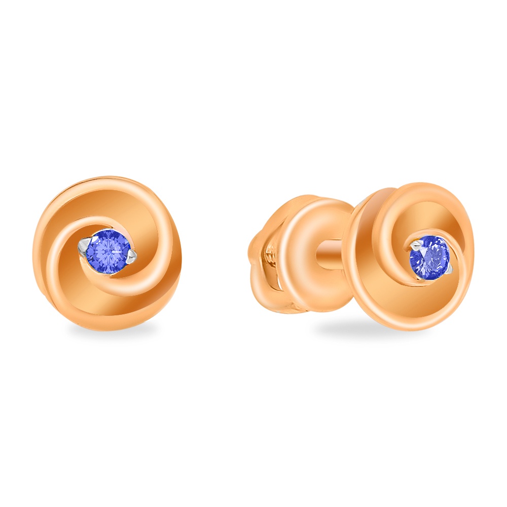 

Серьги из красного золота 585Gold 102010837, сапфир искусственный, 102010837