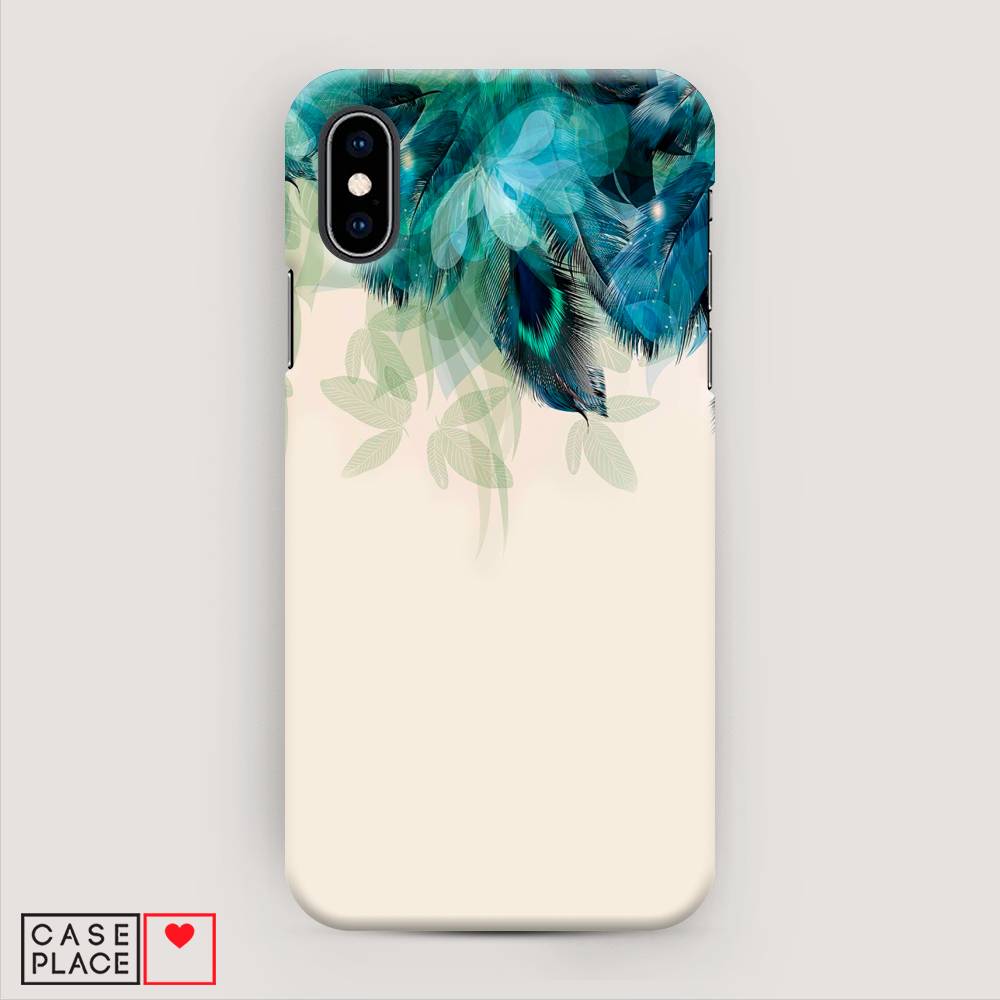 

Пластиковый чехол "Перья голубого цвета" на Apple iPhone X (10), 11020-1