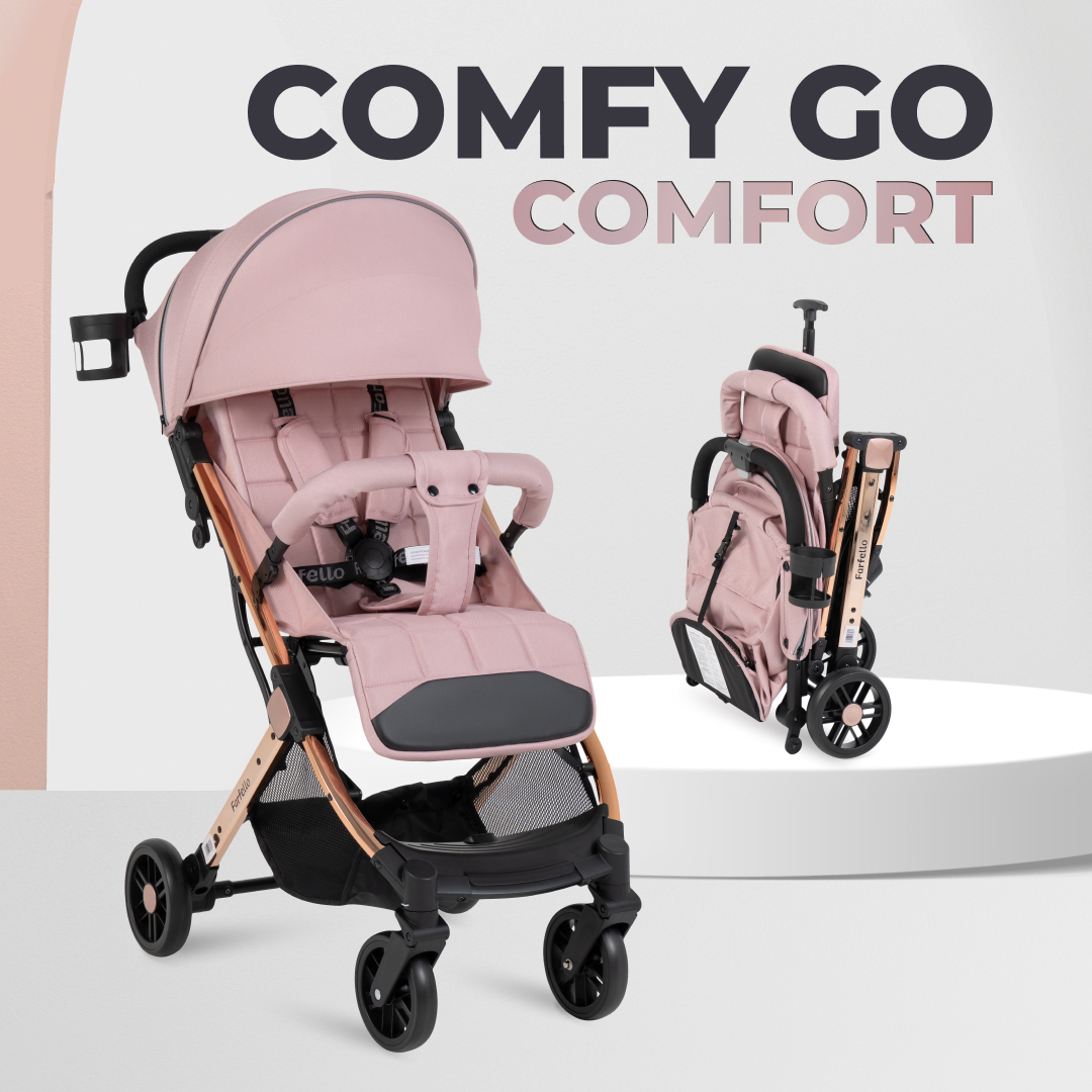 Kоляска детская прогулочная Farfello Comfy Go Comfort Chrome Rose Chrome/Розовый CG-412