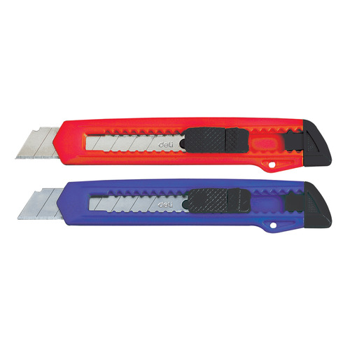 Упаковка ножей канцелярских Deli E2001 E2001 18мм,  сталь,  ассорти, 24 шт в упаковке