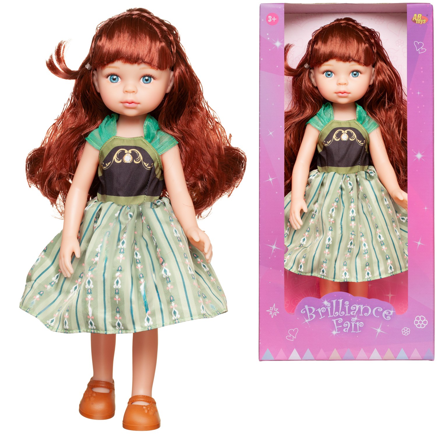 Кукла ABtoys Времена года Сказочная девочка в зеленом платье 33 см кукла abtoys времена года в розовом кружевном платье 33 см