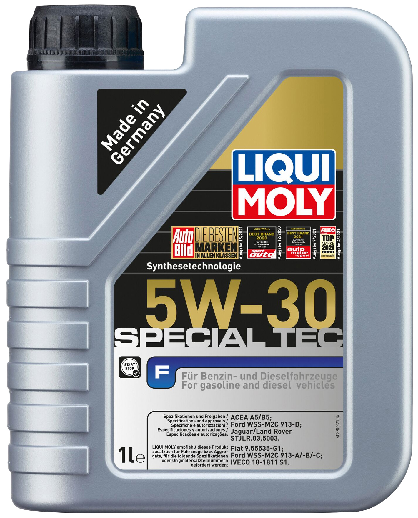 фото 5w-30 special tec f 1л (рекомендовано для ford) (нс-синт.мотор.масло) liqui moly