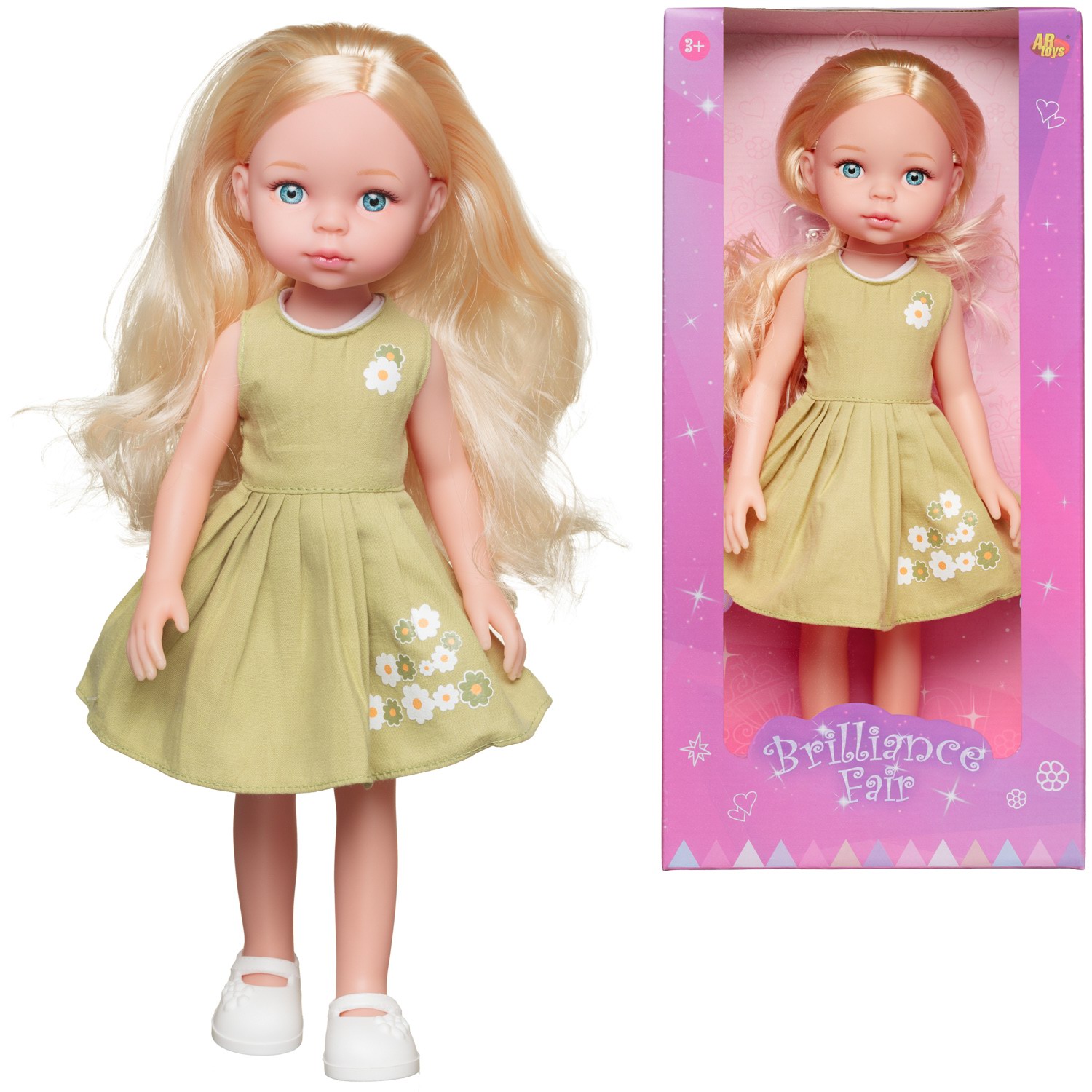 Кукла ABtoys Времена года в салатовом платье 33 см кукла gratwest в выходном платье с золотистыми волосами в пакете 29 см