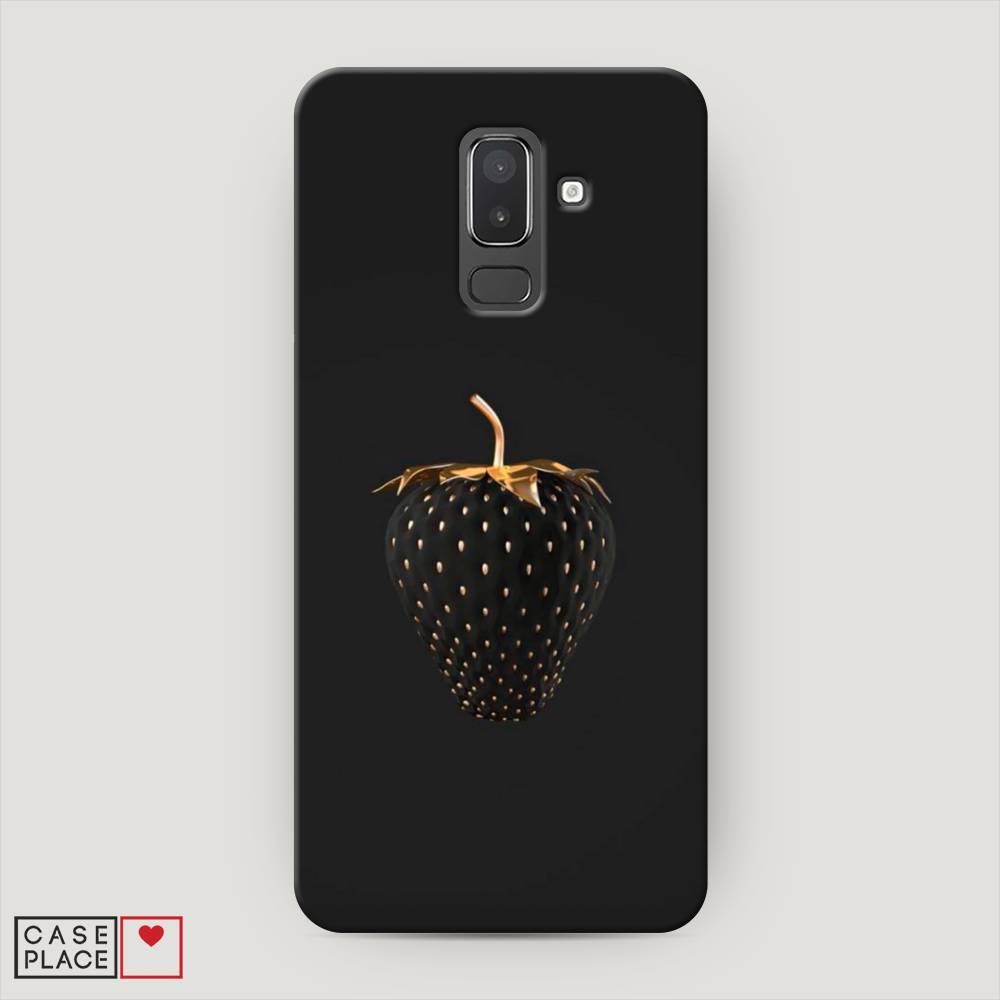 

Чехол Awog "Черно-золотая клубника" для Samsung Galaxy J8