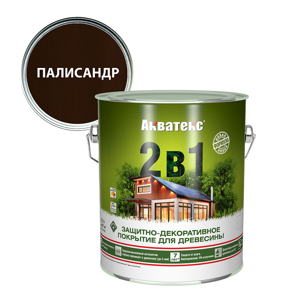 

Антисептик Акватекс палисандр 2,7 л, Коричневый