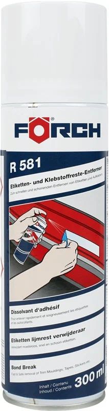 

Очиститель следов этикеток и клея аэрозоль R581 300мл FORCH, Прозрачный