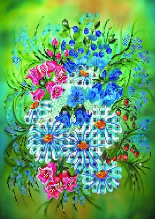 

Набор вышивки бисером «Букет с ромашками»