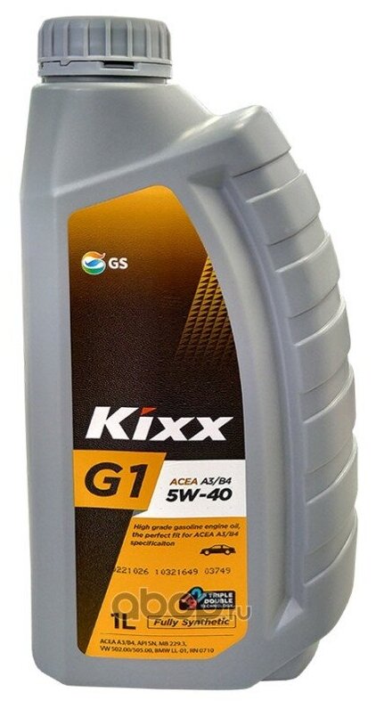 Моторное масло Kixx синтетическое G1 A3/B4 5W40 1л