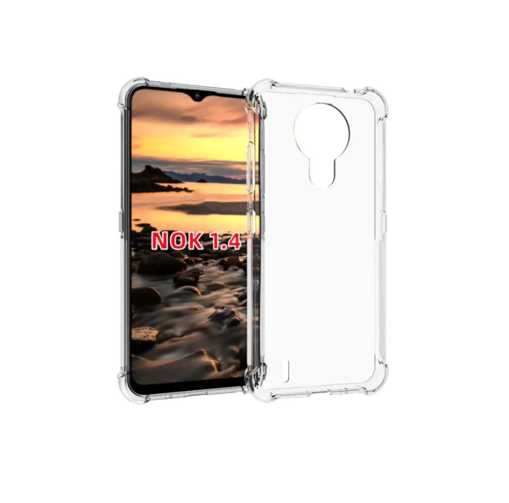 

Чехол задняя-панель-накладка-бампер Tocco для Nokia 1.4 с усиленной защитой углов, Прозрачный