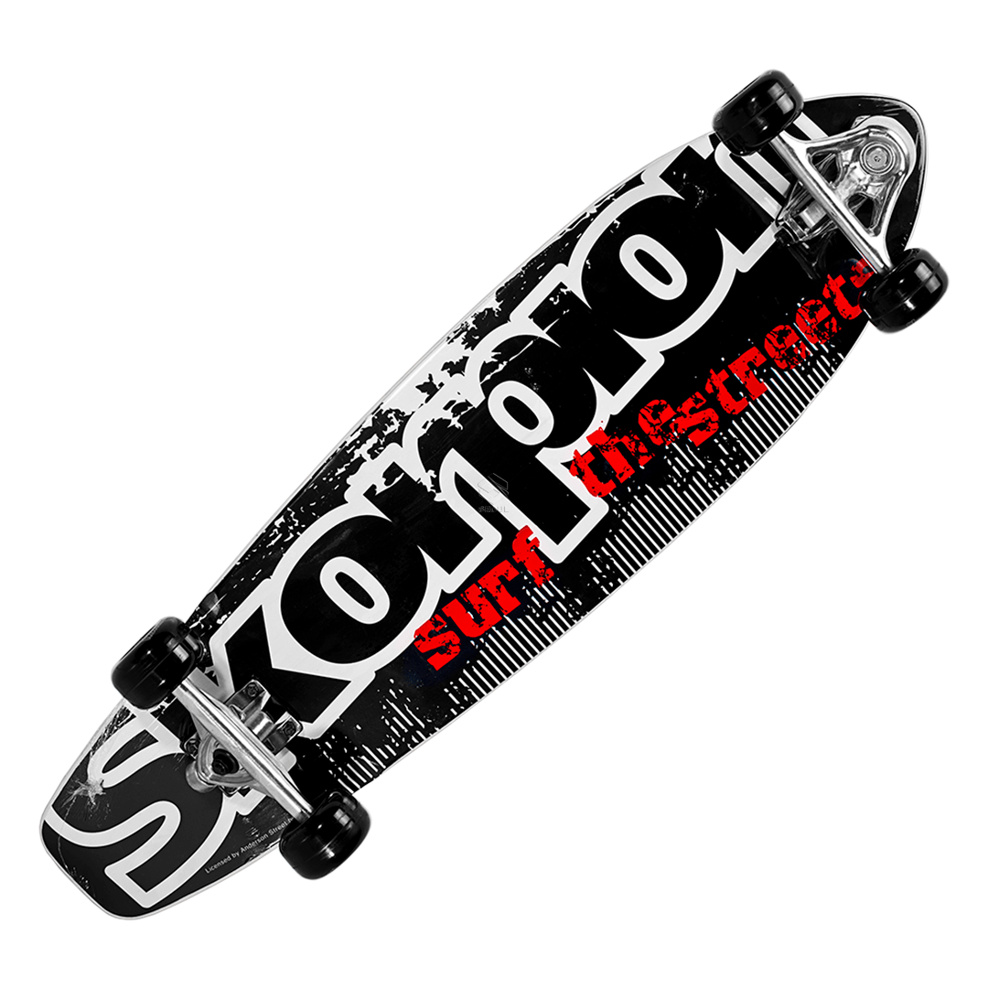 фото Лонгборд scorpion streetskurfer 95х26 см, черный/белый/красный
