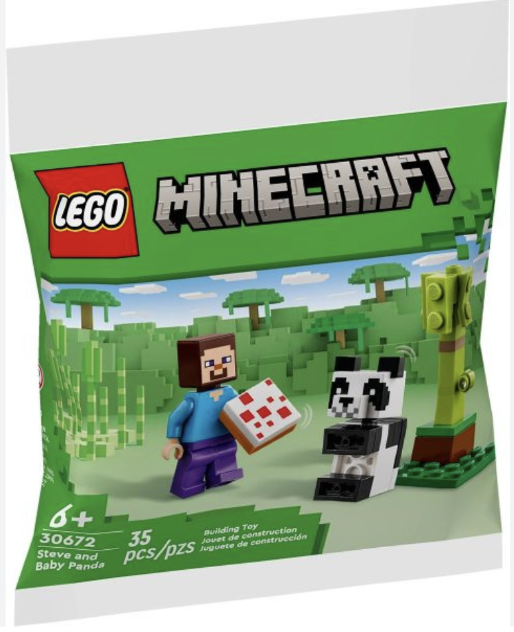 Конструктор Lego Minecraft polybag Стив и малышка Панда 30672, 35 дет конструктор lego minecraft polybag стив и малышка панда 30672 35 дет